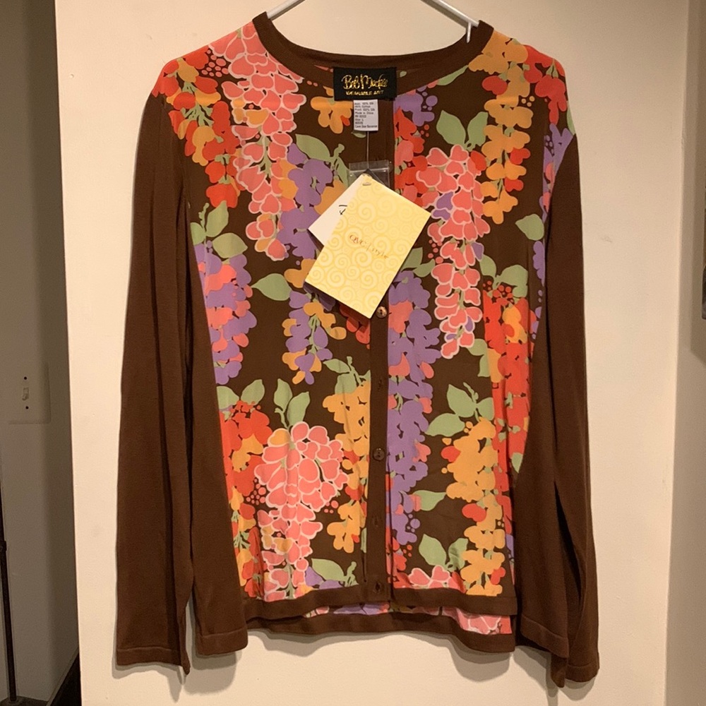 Bob Mackie wearable art NWT cardigan size L